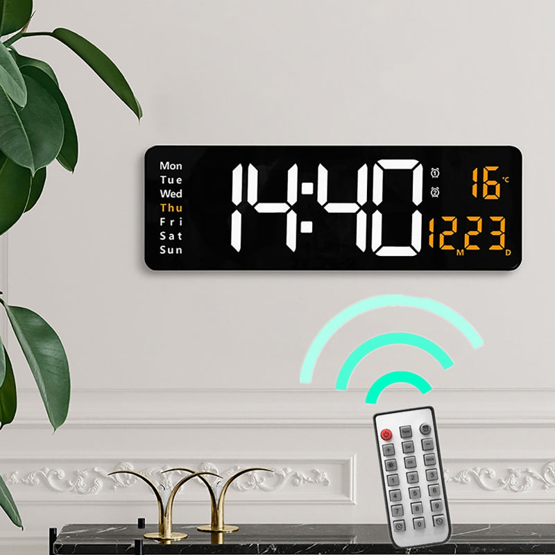 Wall Digital Clock with Remote Control and Alarm