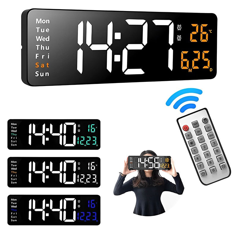 Wall Digital Clock with Remote Control and Alarm