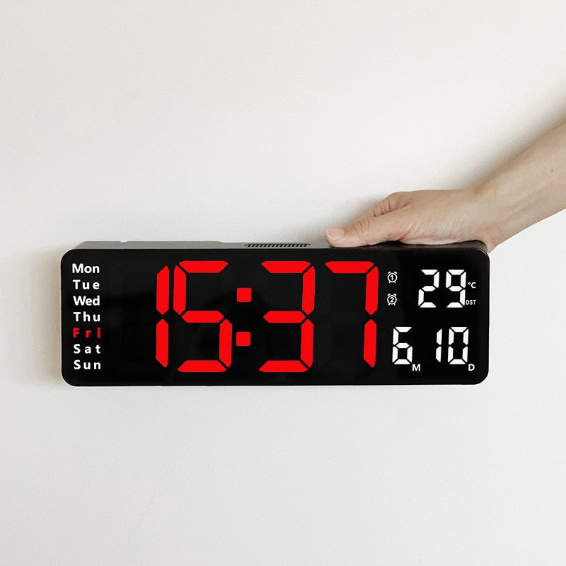 Wall Digital Clock with Remote Control and Alarm