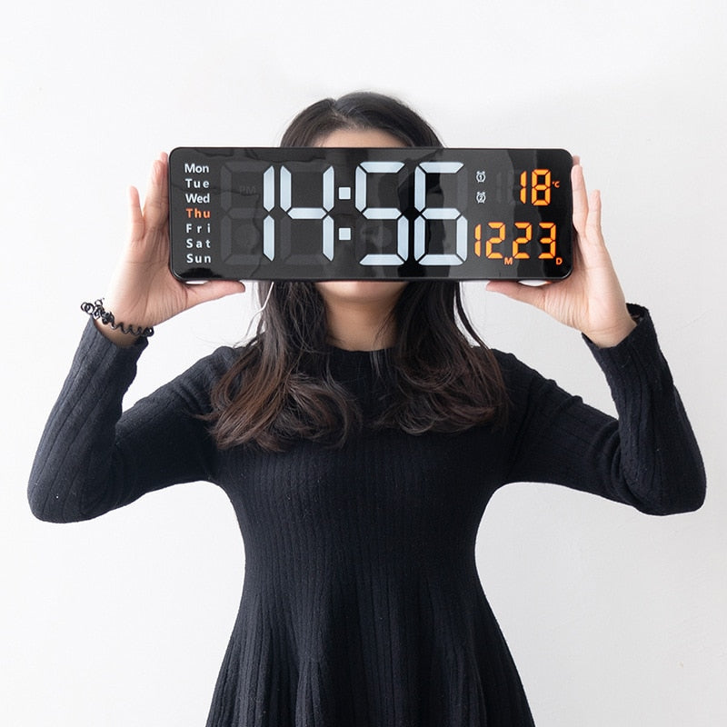 Wall Digital Clock with Remote Control and Alarm