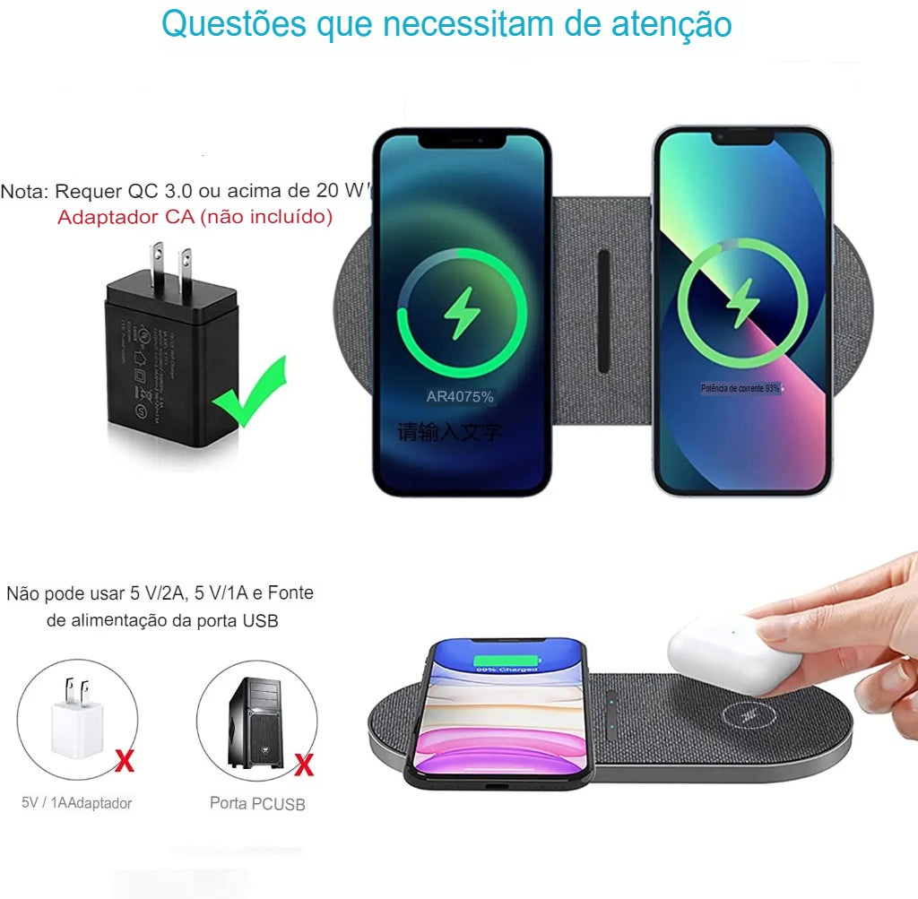 2-in-1 Fast Wireless Charger for iPhone