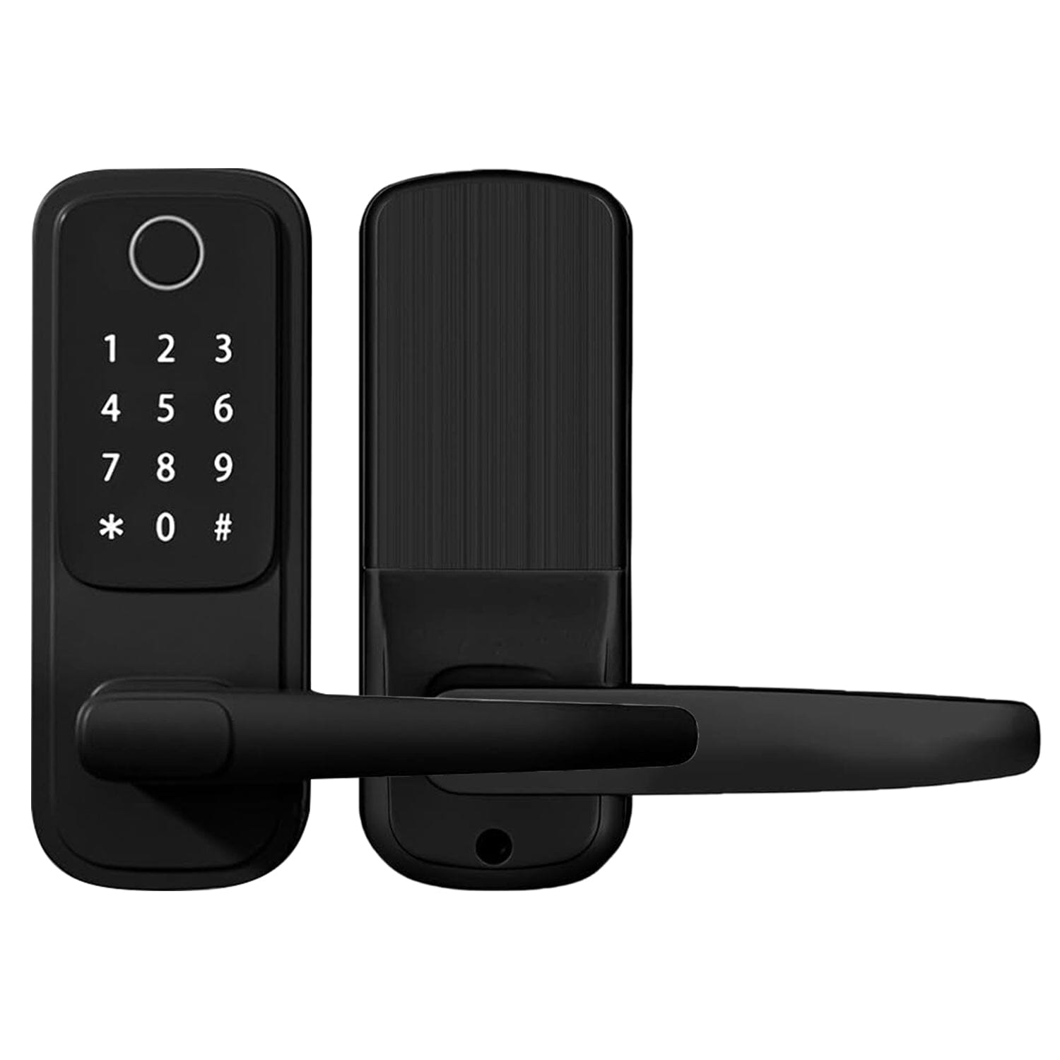 Smart Door Lock with Handle Fingerprints Passcode Keys Fobs App Control