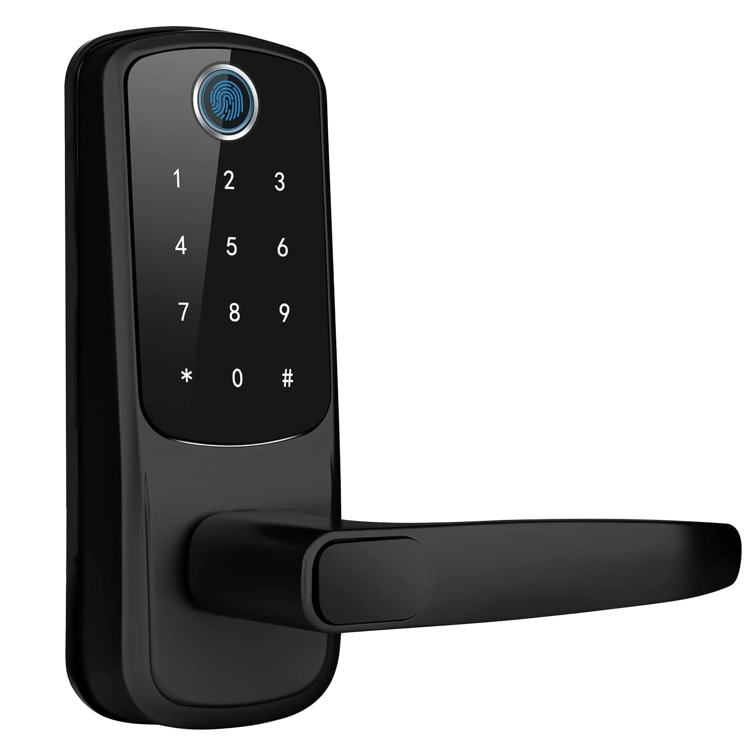 Smart Door Lock with Handle Fingerprints Passcode Keys Fobs App Control